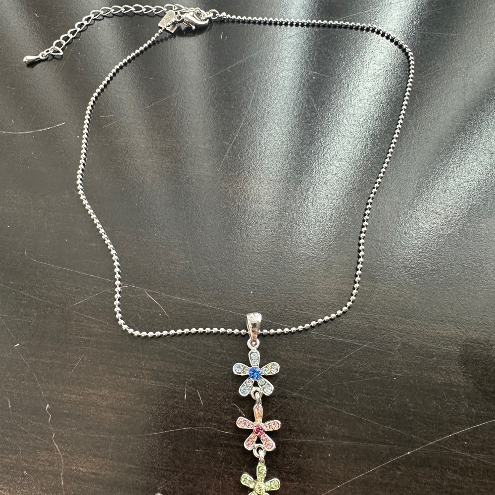 Cookie Lee Silver Necklace with Multicolor Pendant